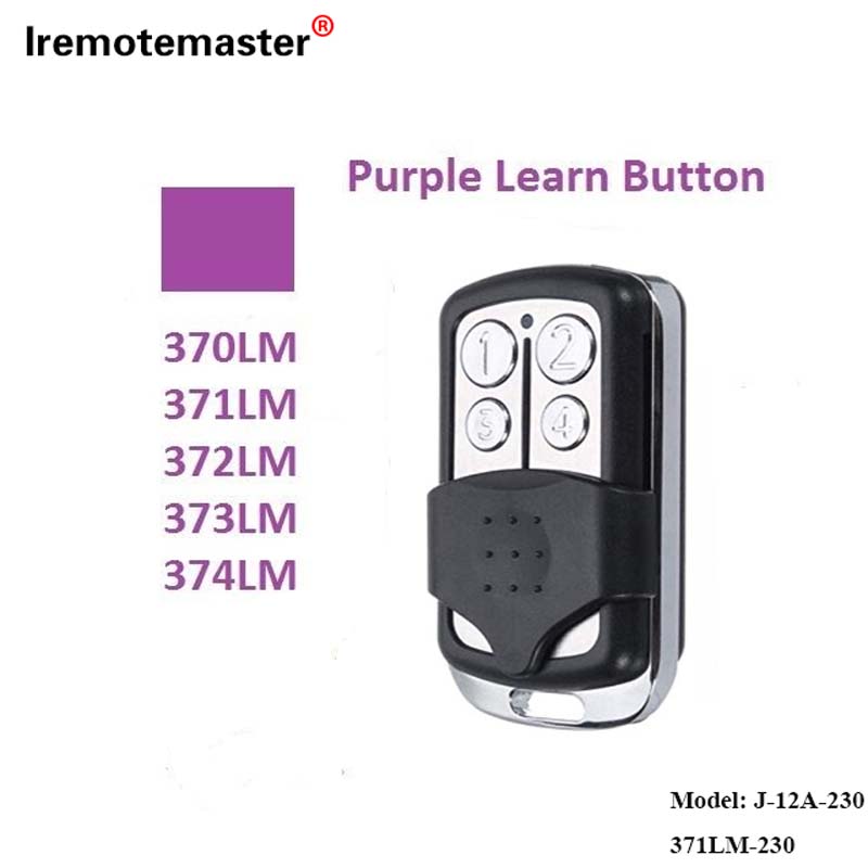 Ho an'ny 370LM, 371LM, 372LM, 373LM, 374LM Purple Learn Button 315MHz Rolling Code